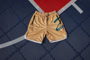 Luka Hoop Shorts (Tan/Forest Green)