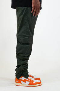 Cargo Swishy Pants (Forest Green)